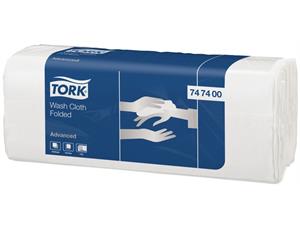 Vaskeklut TORK Advance 25x19 hvit (120) Tekstilliknende og svært myk vaskeklut 